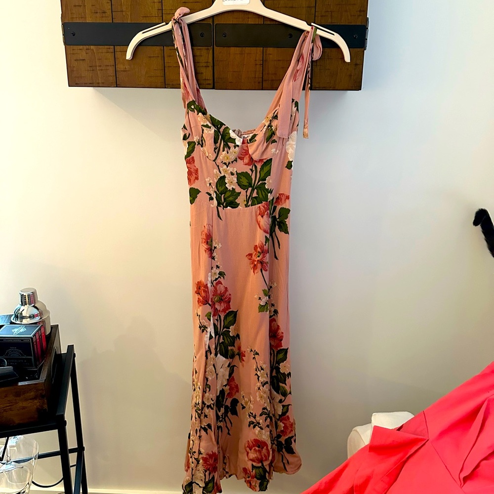 Reformation Nadira dress size 2 petite pink floral color rose garden